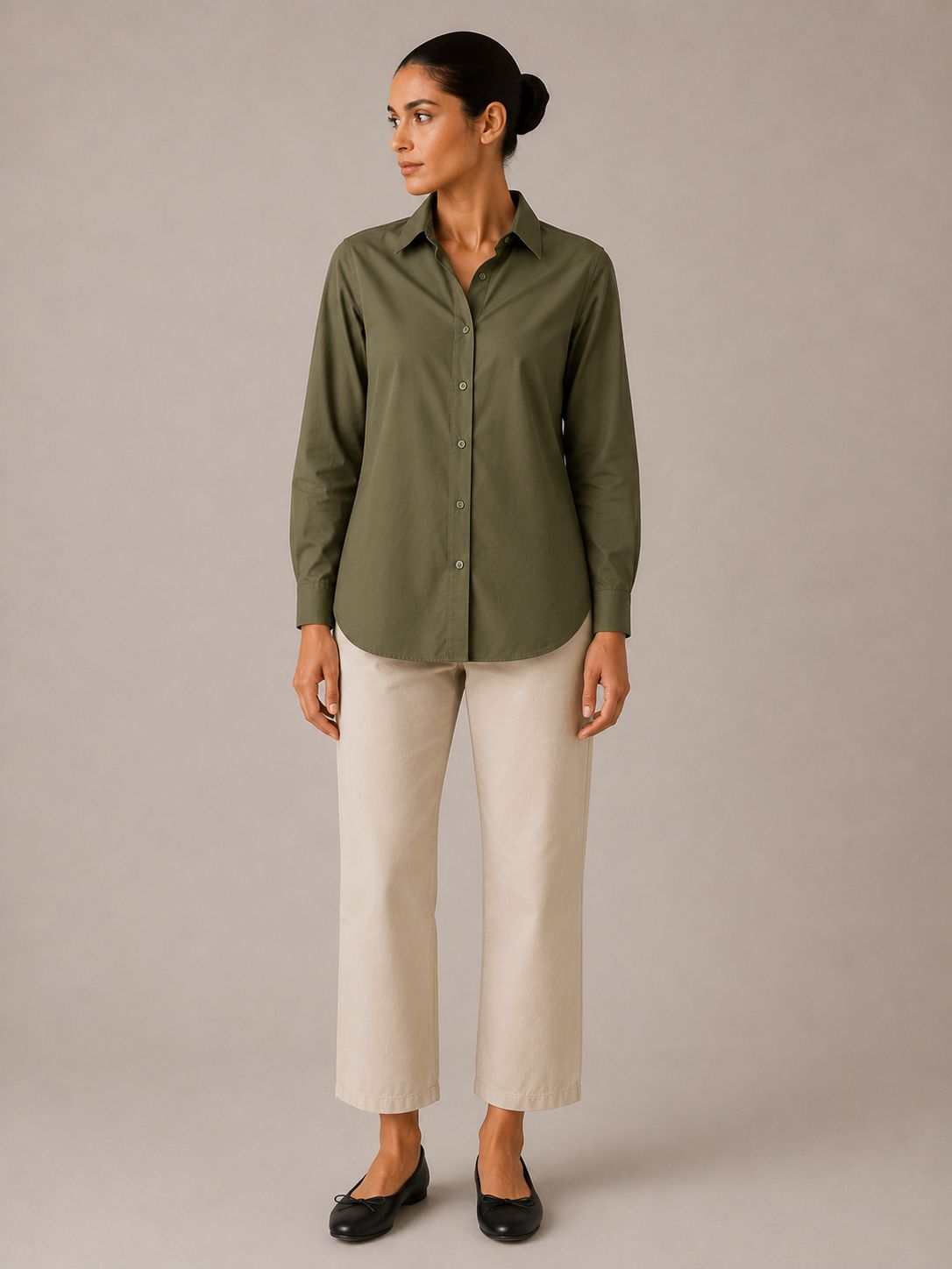 Classic Button-Up Shirt — Olive