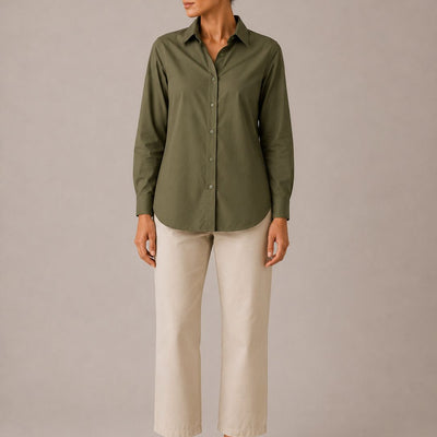 Classic Button-Up Shirt — Olive