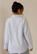 Oversized Striped Shirt — Blue & White